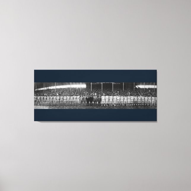 Lienzo Primera serie mundial de equipos, Juego 1, 1924 (Anverso)