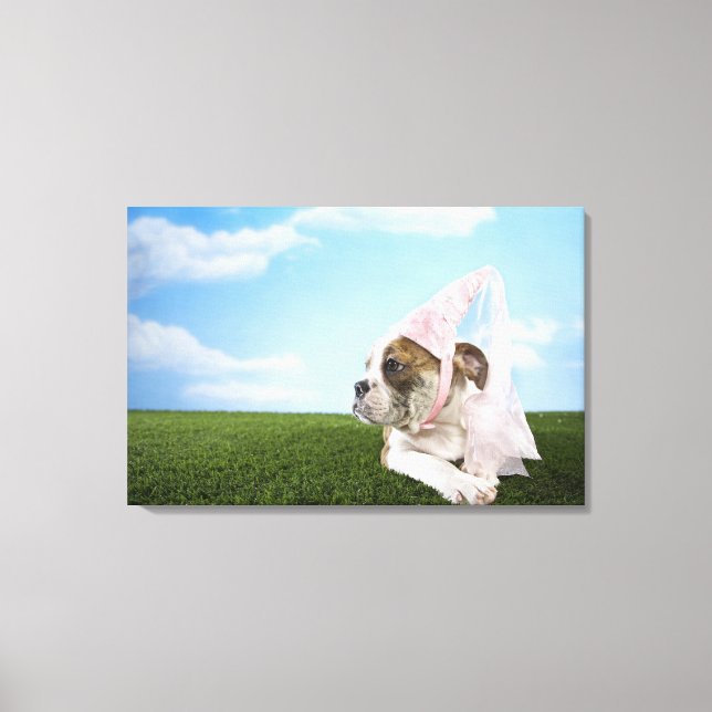 Lienzo princesa cachorro de bulldog (Anverso)