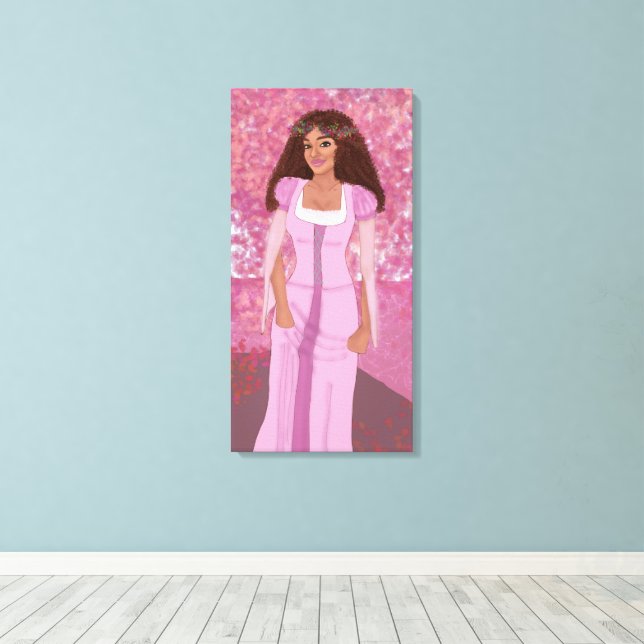 Lienzo Princesa de Bosque Rosa | Historia de hadas | Whim (Insitu (piso de madera))