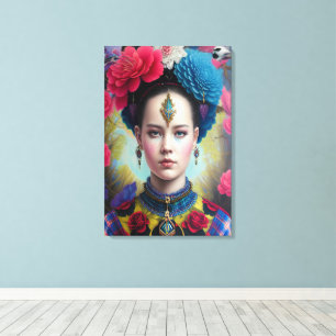 Lienzo Princesa de estilo con vestimenta escocesa