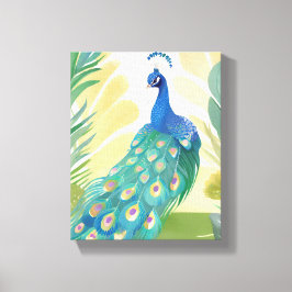 Lienzo Princesa del pavo real | Naturaleza animal acuarel