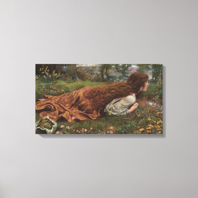 Lienzo Princesa fuera de la escuela (por E.R. Hughes) (Anverso)