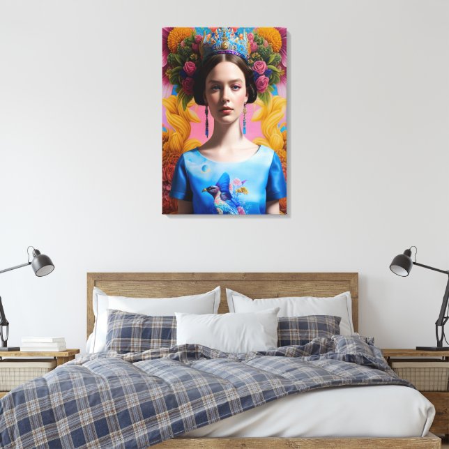 Lienzo Princesa informal de corona azul (Insitu(Dormitorio))