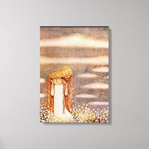 Lienzo "Princesa Tuvstarr" acuarela John Bauer