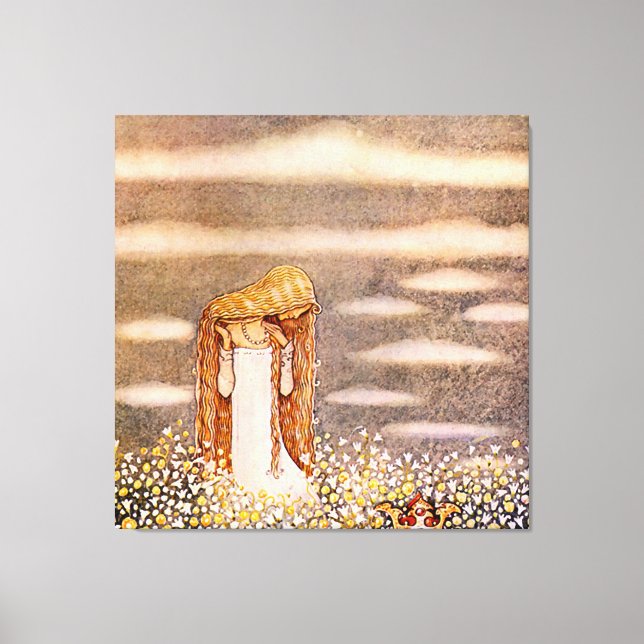 Lienzo “Princess Tuvstarr” John Bauer Acuarela (Anverso)