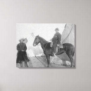 Lienzo Principal "oso rocoso" de Oglala con blanco