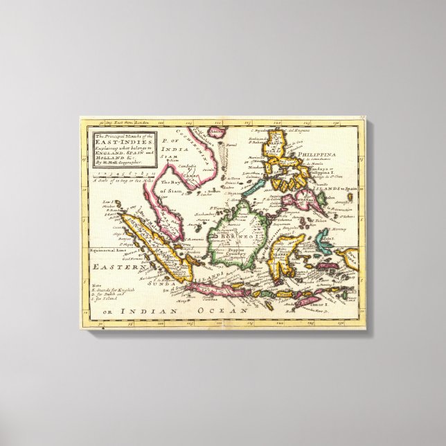 Lienzo Principales islas de las Indias Orientales (Anverso)