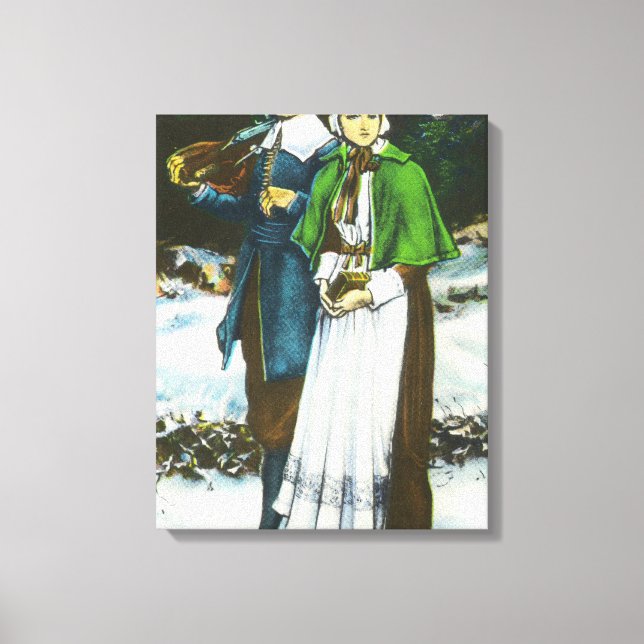 Lienzo Priscilla y John Alden Scene (Anverso)