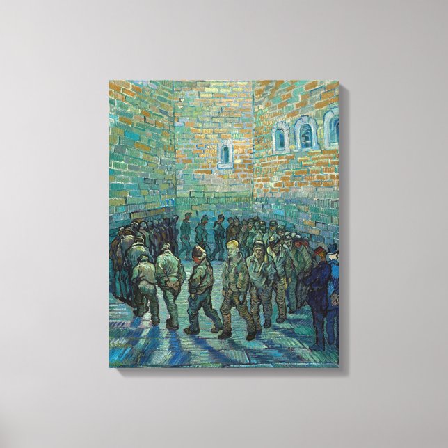 Lienzo Prisioneros ejercitándose de Vincent Van Gogh (Anverso)