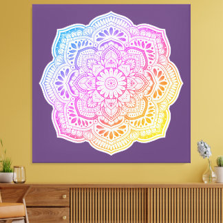 Lienzo Prism Flower Mandala Stretched Canvas Print