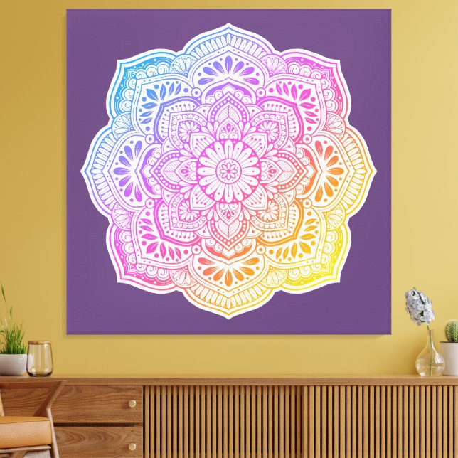 Lienzo Prism Flower Mandala Stretched Canvas Print (Insitu (Sala de estar))