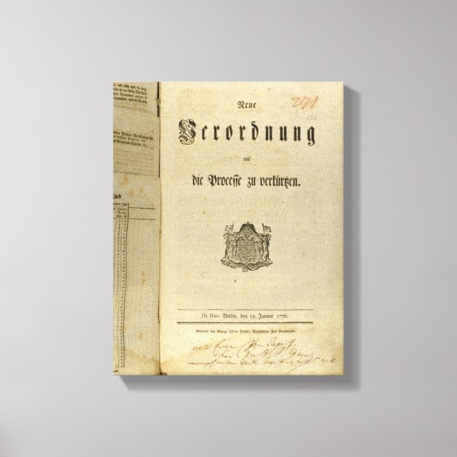 Lienzo Procedimiento jurídico de 1776 (Anverso)