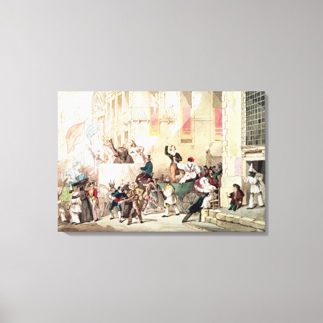 Lienzo Procesión de circo en Italia, 1830 (Anverso)