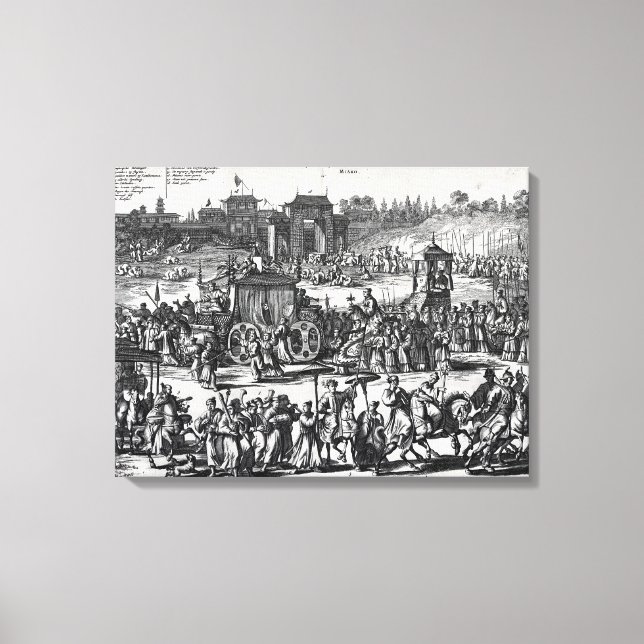 Lienzo Procesión desde las puertas de Macao (Anverso)