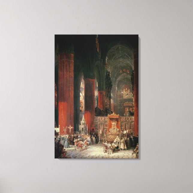 Lienzo Procesión en la Catedral de Sevilla, 1833 (aceite  (Anverso)