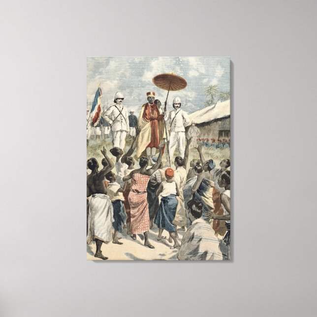 Lienzo Proclamación del nuevo rey de Dahomey (Anverso)