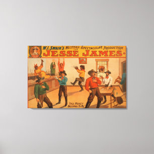 Lienzo Producción espectacular occidental de Jesse James