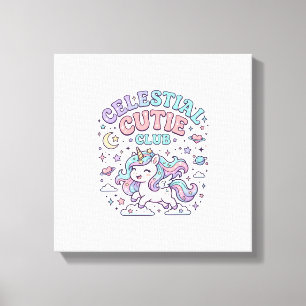 Lienzo Producto Unicornio Celestial Cutie Club Estilo Ret