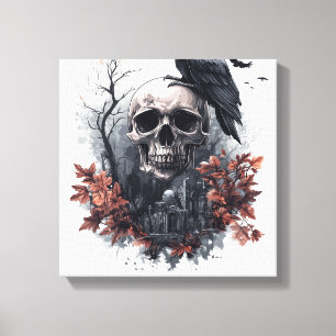Lienzo Profecía de la Calavera y el Cuervo