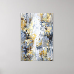 Lienzo Profundidad y deriva: abstracto azul dorado