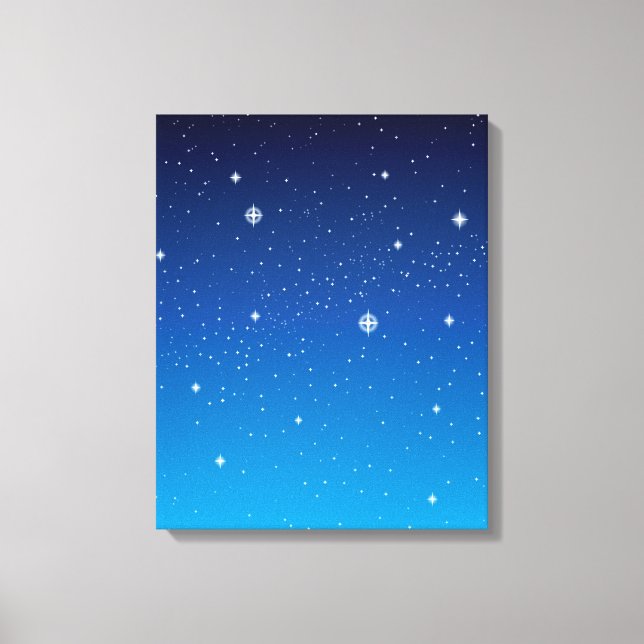 Lienzo Profundo cielo nocturno estrellado azul (Anverso)