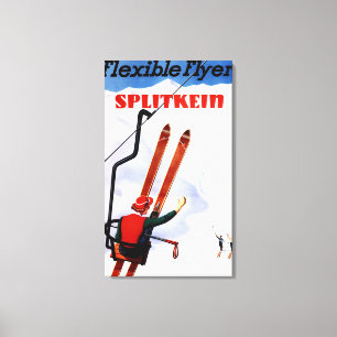 Lienzo Promo de madera de los esquís de Splitkein del