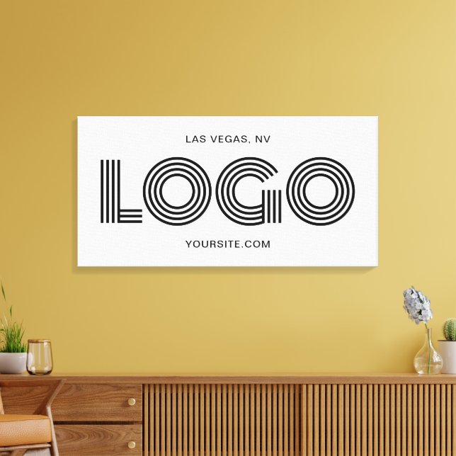 Lienzo Promoción del logotipo rectangular moderno blanco  (Insitu (Sala de estar))