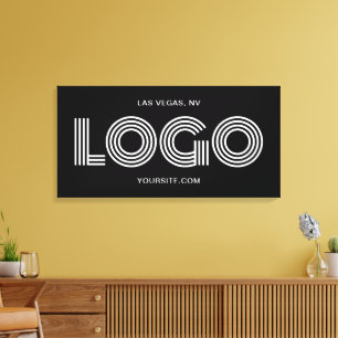 Lienzo Promoción del logotipo rectangular moderno en blan