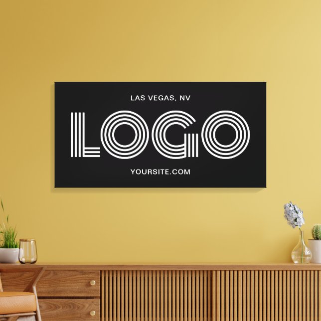 Lienzo Promoción del logotipo rectangular moderno en blan (Insitu (Sala de estar))
