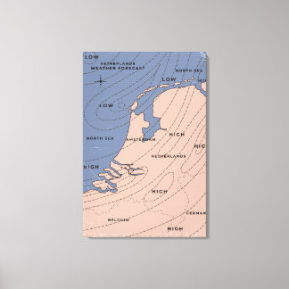 Lienzo Pronóstico del tiempo en los Países Bajos