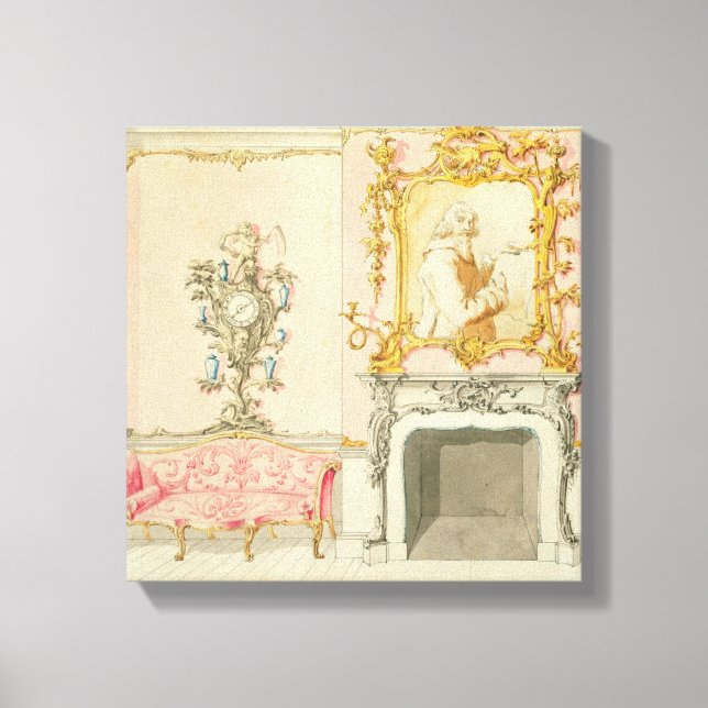 Lienzo Propuesta de interior de salón, 1755-60 (p/c) (Anverso)