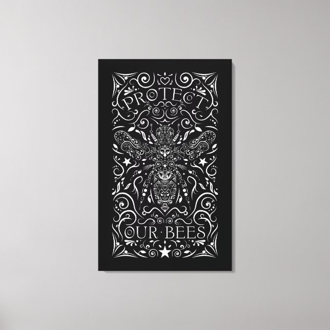 Lienzo proteger a nuestras abejas (Anverso)