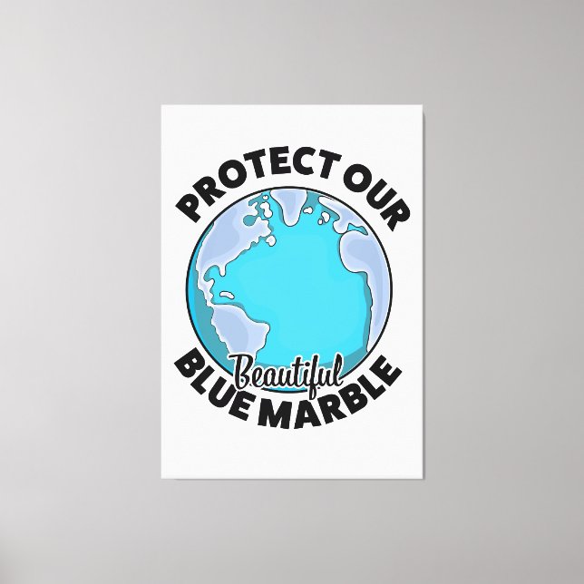 Lienzo Proteger nuestra hermosa Marble Azul (Anverso)