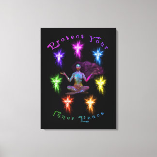 Lienzo Proteja a su mujer de la paz interna Chakra