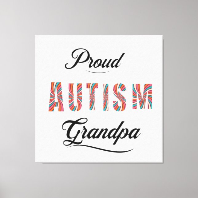 Lienzo Proud autism grandpa  (Anverso)