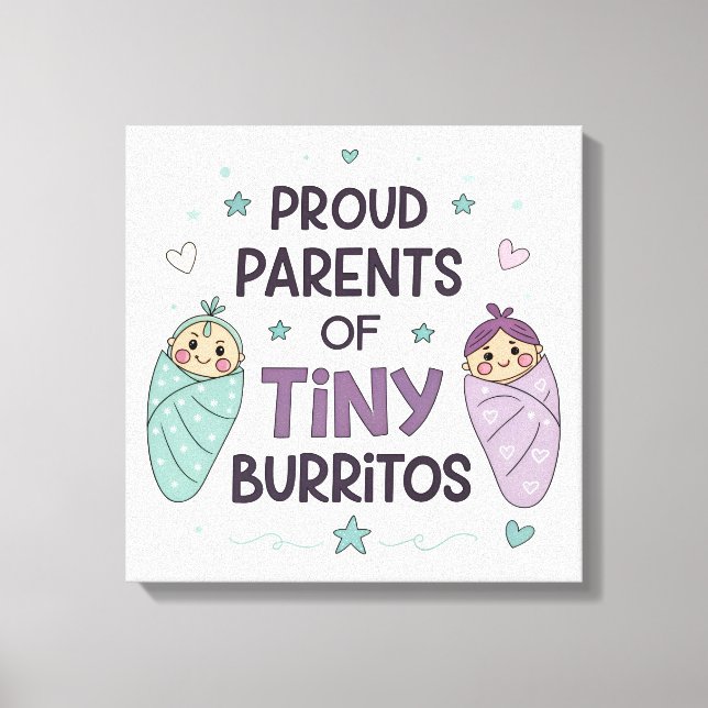 Lienzo Proud Parents of Tiny Burritos Art (Anverso)