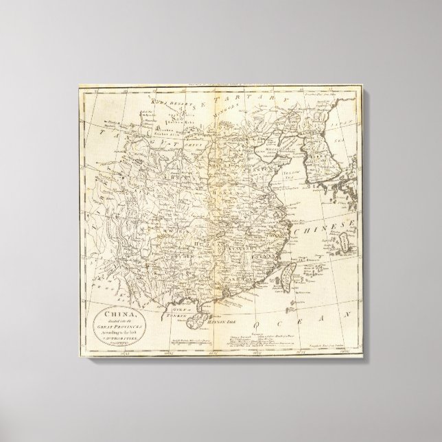 Lienzo Provincias de China (Anverso)