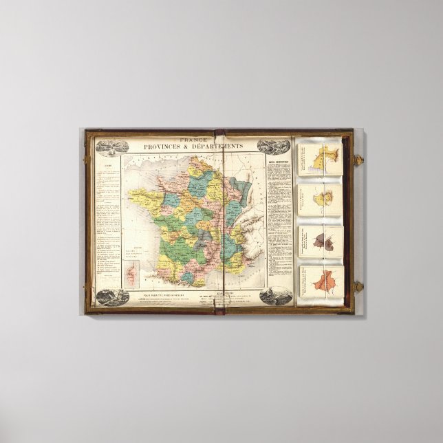 Lienzo Provincias y Departamentos de Francia (Anverso)