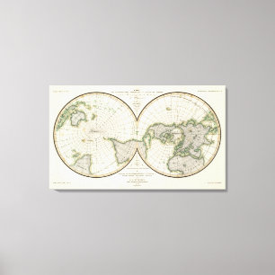 Lienzo proyección que muestra la declinación magnética