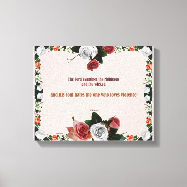 Lienzo Psalm 11:5, No Violence (Anverso)