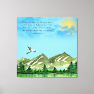 LIENZO PSALM 121:1-2 "LEVANTO LOS OJOS A LAS MONTAÑAS"