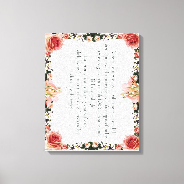 Lienzo PSALM 1:1-3 Botanic Design, (Anverso)