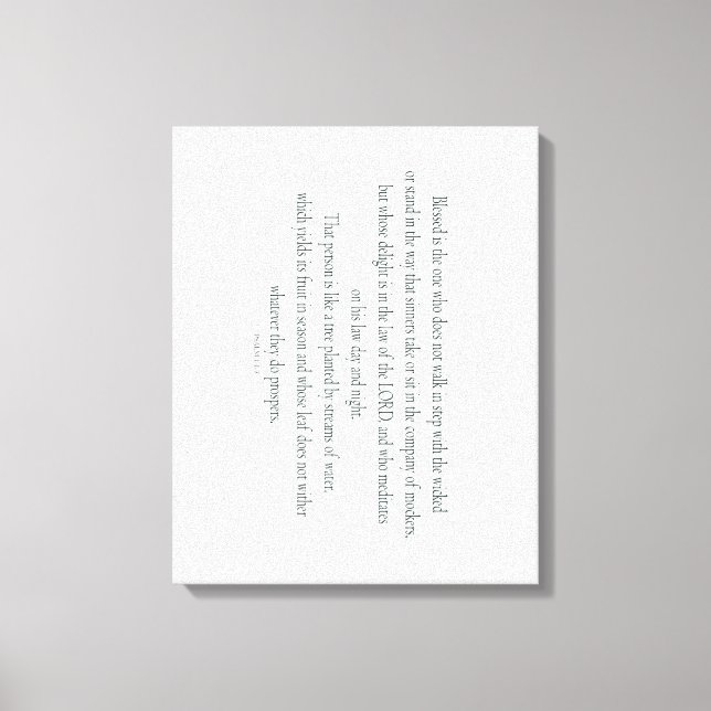 Lienzo Psalm 1, does not walk in step with the wicked (Anverso)