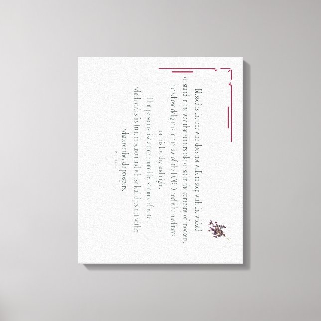 Lienzo PSALM 1, does not walk in step with the wicked (Anverso)