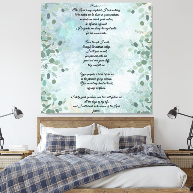 Lienzo Psalm 23 Celestial Blue Abstract  (Insitu(Dormitorio))