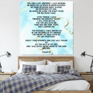 Lienzo Psalm 23 Celestial Blue Abstract