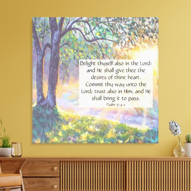 Lienzo Psalm 37:4-5  canvas print (Insitu (Sala de estar))
