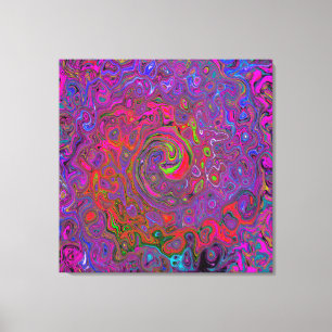 Lienzo Psicodelia Groovy Magenta Retro Bañón Líquido