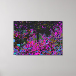 Lienzo Psicodelia Rosa Caliente y Amanecer del Jardín Neg
