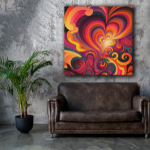 Psicodelia Surreal Swirl Heart Pattern
